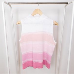 Vintage Pink Pastel Ombré Mockneck Sweater